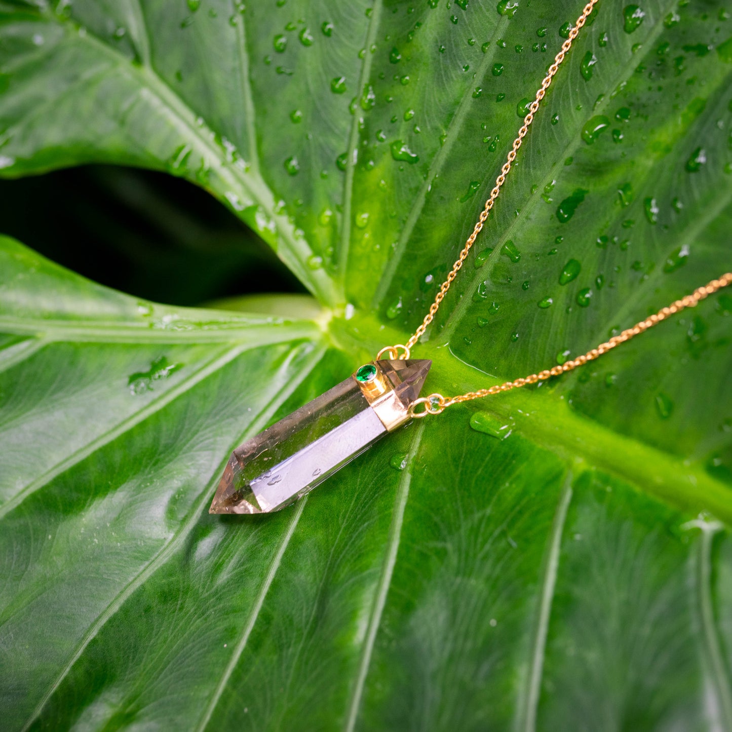 Crystal Pendant And Chain