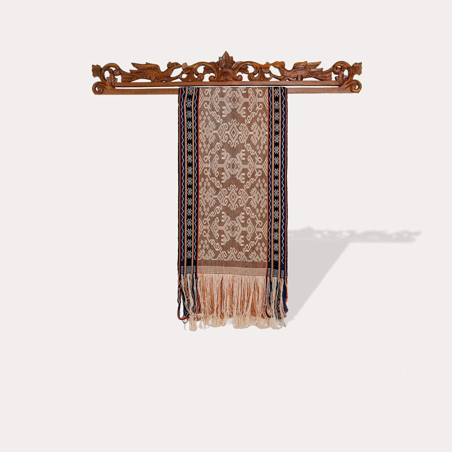 Wooden Display Hanger For Ikat Or Sarong