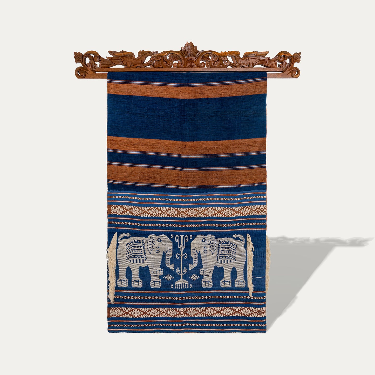 Wooden Display Hanger For Ikat Or Sarong